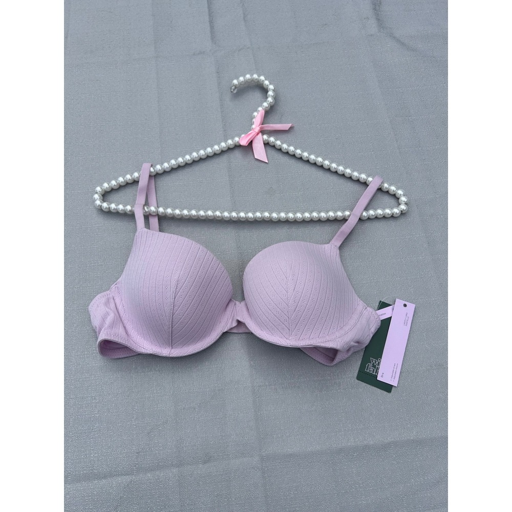 Wild Fable Womens Lightly Lined Pointelle Bra 34B Lilac Purple Underwire
